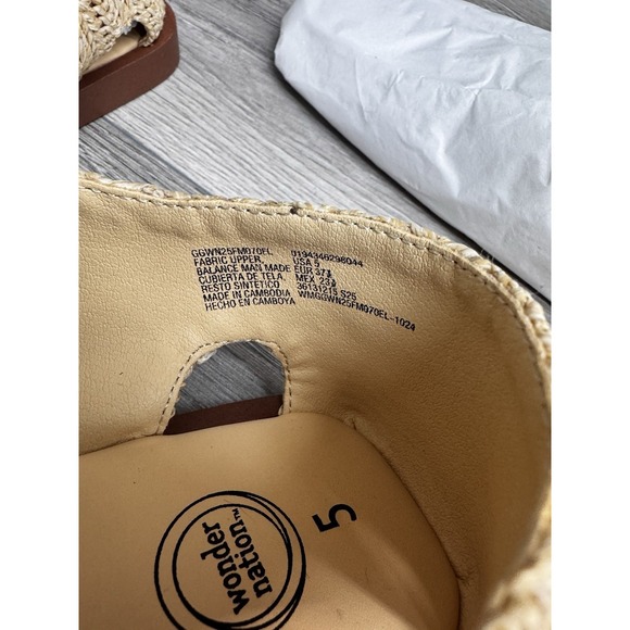 Wonder Nation Fisherman Sandals Natural Womens Size 5 NEW Summer Casual - Picture 6 of 8